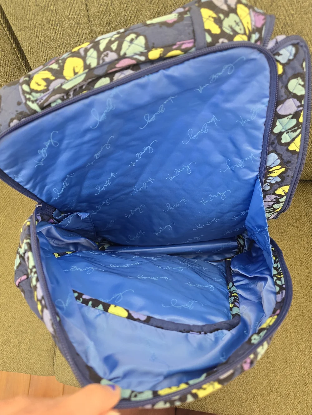 Vera Bradley Navy Floral Quilted Backpack